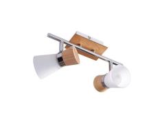 Lindby - Vivica 2 Plafondlamp White/Light Wood/Chrome