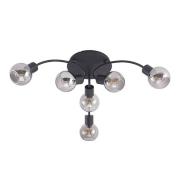 Lindby - Eridia 6 Round Plafondlamp Black