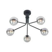 Lucande - Wynina 5 Plafondlamp Black/Smoke