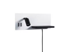 Paulmann - Serra LED Wandlamp USB C Dim. Left Side Matt Wit/Matt Zwart