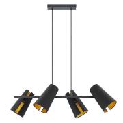 Lucande - Kemoni 4 Hanglamp Black/Gold