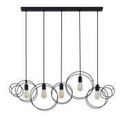 Lucande - Andrik 5 Round Hanglamp Black