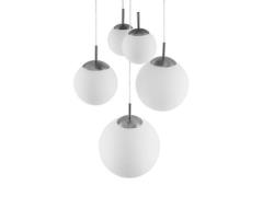 Lindby - Heleska 5 Round Hanglamp Opal/Nickel