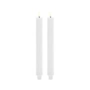 Uyuni Lighting - Kaarsen LED Grooved 2-pack 3,2x25,5 cm Nordic Wit/Smo...