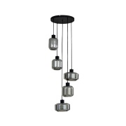Lindby - Hildur 5 Cluster Hanglamp Rook Grijs/Zwart