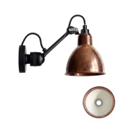 Lampe Gras - 304 Wandlamp Zwart/Raw Koper/Wit