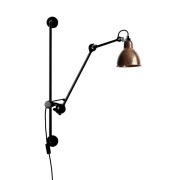 Lampe Gras - 210 Wandlamp Zwart/Raw Koper/Wit