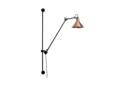 Lampe Gras - 214 Wandlamp Conic Zwart/Raw Koper