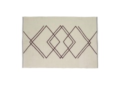 Hübsch - Rhomb Vloerkleed 120x180 White/Burgundy