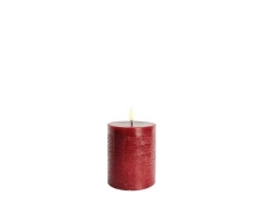 Uyuni - Cilinderkaars LED 7,8 x 10,1 cm Rustic Carmine Red  Lighting