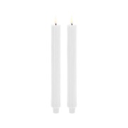 Uyuni - Kaarsen LED Grooved 2-pack 3,2x25,5 cm Nordic Wit/Smooth  Ligh...