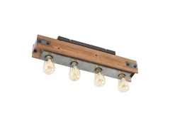 Lindby - Nilaska 4 Plafondlamp Wood/Black
