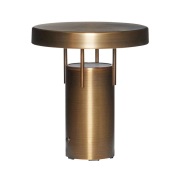 Hübsch - BringMe Mini LED Portable Taffellamp Dim. Gebruind Geel Koper
