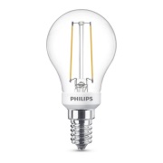 Philips - Lamp LED 2,5W glazen druppel dimbaar E14