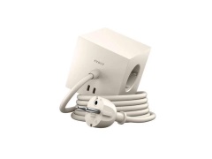 AVOLT - Meervoudige stekkerdoos SQUARE 1 beige 3 Schuko 2 USB 1,8 m ka...