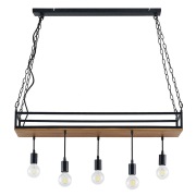 Lindby - Kirista 5 Hanglamp Wood/Black