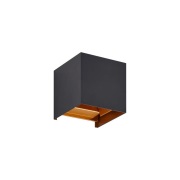 Lindby - Nivar Square LED Buiten Wandlamp Black/Gold