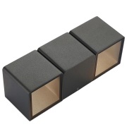 Lindby - Niclas Square LED Buiten Wandlamp Dark Grey