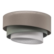 Euluna - Trio monocolor plafondlamp, Ø 60 cm, grijs, textiel