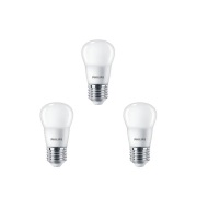 Philips - 3-pack Gloeilamp LED 5W Plastic Kroon (470lm) E27