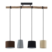 Lindby - Amilia 4 Hanglamp Black/Grey/Beige