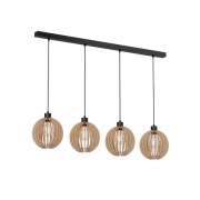Envostar - Clay 4 hanglamp zwart/hout