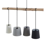 Lindby - Hinai 4 Hanglamp Black/Grey/White