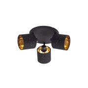 Lindby - Vasilia 3 Plafondlamp w/Pattern Zwart/Goud