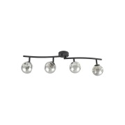 Lindby - Valentina 4 Plafondlamp Grijs/Zwart