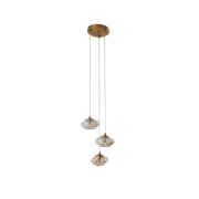 Lindby - Piatra Cluster Hanglamp Cognac/Geel Koper
