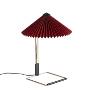 HAY - Matin LED tafellamp, donkerrood/messing, hoogte 38 cm