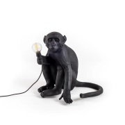 SELETTI - Monkey Sitting Buiten Tafellamp Zwart