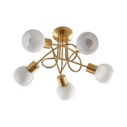 Lindby - Elaina 5 Plafondlamp Brass/Opal