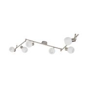 Lindby - Elaina 6 Plafondlamp Nickel/Opal