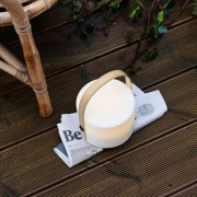 Dyberg Larsen - Carry tafellamp met zonnecel, wit/naturel