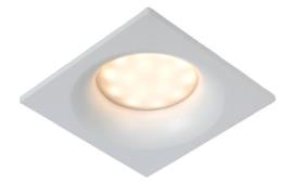 Lucide Ziva - inbouwspot - 85 x 85 mm, Ø 75 mm inbouwmaat - IP44 - wit