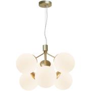Nordlux Ivona - hanglamp - 62 x 62 x 247 cm - opaal en messing