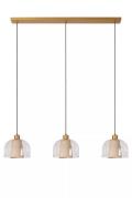 Lucide Gunhild 3L - hanglamp - 122 x 24 x 146,6 cm - beige/goud/transp...