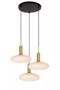 Lucide Singala 3L - hanglamp - Ø 55 x 169 cm - opaal en goud