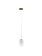 Nova Luce Chrysi - hanglamp - Ø 12 x 120 cm - messing goud en wit