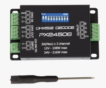 VK Lighting - DMX Decoder - 3-kanaal 3A - 12V of 24V - 108W of 216W