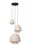Lucide Tribute 3L - hanglamp - Ø 76 x 350 cm - beige