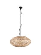 Nova Luce Bola - hanglamp - Ø 60 x 200 cm - natuurlijk en zwart