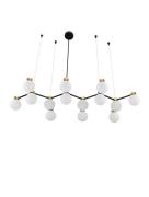 Nova Luce Ovalino - hanglamp - 107 x 157 x 47 cm - satijn goud, mat zw...