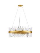 Nova Luce Crown - hanglamp - Ø 75 x 150 cm - satijn goud
