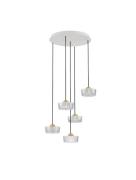 Nova Luce Keros - hanglamp - Ø 45 x 200 cm - 30W LED incl. - platina g...