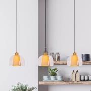 Lucide Gunhild 3L - hanglamp - 122 x 24 x 146,6 cm - beige/goud/transp...