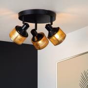 Lucide Rafa - opbouwspot - Ø 40 x 14 cm - zwart en brons