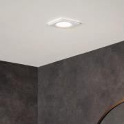 Lucide Ziva - inbouwspot - 85 x 85 mm, Ø 75 mm inbouwmaat - IP44 - wit