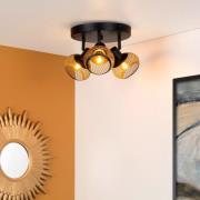 Lucide Lucas - plafondverlichting - Ø 25 x 10 cm - zwart & goud